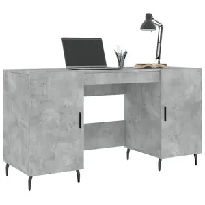 Berkfield Desk Concrete Grey 140x50x75 cm Engineered Wood