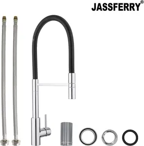 JASSFERRY Pull Out Spout Kitchen Sink Mixer Tap High Arc Pulldown Spring Neck Spray Single Lever