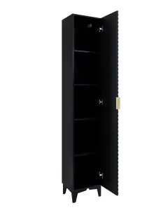 Laura 17 Tall Bathroom Cabinet H1860mm W350mm D350mm - Black Gloss Finish