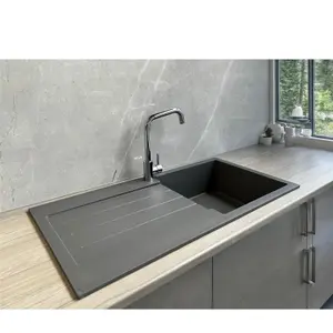 Liquida ELL10GR 1.0 Bowl Comite Reversible Inset Grey Kitchen Sink With Waste