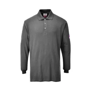 Portwest Flame Resistant Anti-Static Long Sleeve Polo Shirt