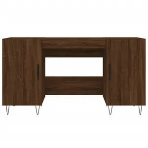 Berkfield Desk Brown Oak 140x50x75 cm Engineered Wood