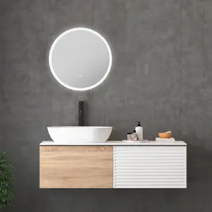 NxtGen Oregon LED 600mm Round Illuminated Bathroom Mirror with Demist Pad