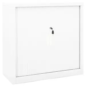 Berkfield Sliding Door Cabinet White 90x40x90 cm Steel