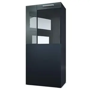 Killion Display Cabinet Black/Grey High Gloss / Without LED