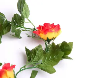 Best Artificial 7ft Red-Yellow Silk Rose Garland decoration - perfect from home, office or events