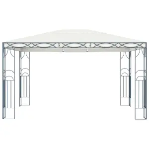 Berkfield Gazebo with LED String Lights 400x300 cm Cream