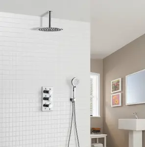 Calla 2 Way Round Rainfall Ceiling and Hand Held Shower with Concealed Thermostatic Control