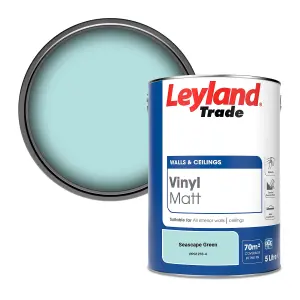 Leyland Trade Vinyl Matt Walls & Ceilings Emulsion Paint Seascape Green (PPG1233-4) 5L