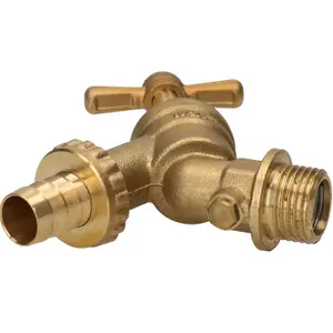 1/2" Brass Hose Union Tap with Double Check Valve Back-flow Prevention Outdoor