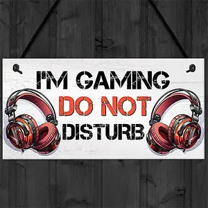 Red Ocean Gaming Sign For Boys Bedroom DO NOT DISTURB Funny Gaming Bedroom Accessories Gamer Gift For Christmas Birthday