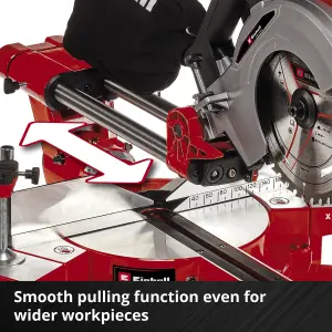 Einhell Power X-Change Cordless Sliding Mitre Saw 36V Drag Crosscut 45 Degree Tilt TE-SM 36/210 Li-Solo - Body Only