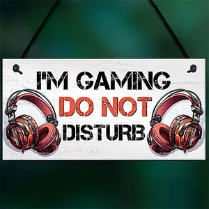 Red Ocean Gaming Sign For Boys Bedroom DO NOT DISTURB Funny Gaming Bedroom Accessories Gamer Gift For Christmas Birthday