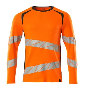 Mascot Accelerate Safe Modern Fit Long-Sleeved T-shirt (Hi-Vis Orange/Dark Anthracite)  (X Large)