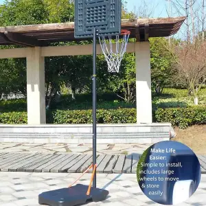 Basketball Hoop & Stand - BB-05 by Bee-Ball - Adjustable Children's Stand with Reinforced Backboard: 1.6-2.1 Meters