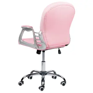 Office Chair Faux Leather Pink PRINCESS