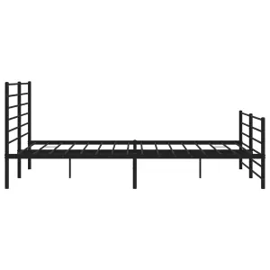 Berkfield Metal Bed Frame with Headboard and Footboard Black 200x200 cm