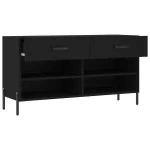 Shoe Bench Black 102x35x55 cm Engineered Wood