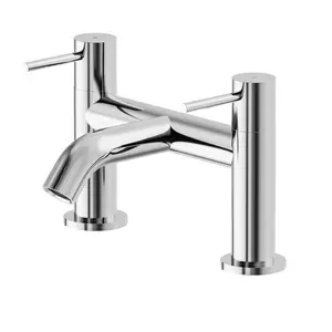 Emilia Polished Chrome Round Deck-mounted Bath Filler Tap