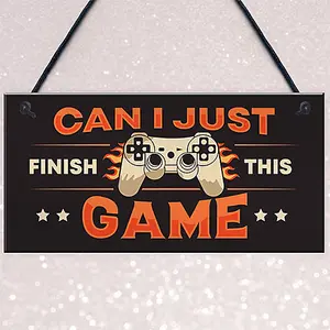 Red Ocean Funny Gamer Gift For Boys Gaming Sign For Games Bedroom Novelty Gaming Gift For Son Brother Christmas Birthday