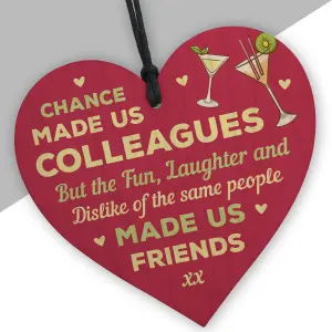 Red Ocean Chance Made s Colleagues GIFT Fun and Laughter Wooden Heart Leaving Gift Plaque Work Friendship Sign