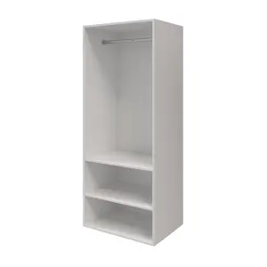 GoodHome Atomia Freestanding Matt white Particle board Mirrored Double Wardrobe (H)1875mm (W)750mm (D)580mm