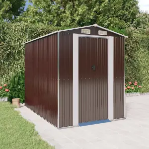 Berkfield Garden Shed Dark Brown 192x274x223 cm Galvanised Steel