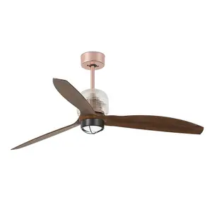 Luminosa Deco Fan LED Copper, Wood Ceiling Fan with DC Smart Motor - Remote Included, 3000K