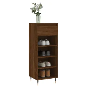 Berkfield Shoe Cabinet Brown Oak 40x36x105 cm Engineered Wood