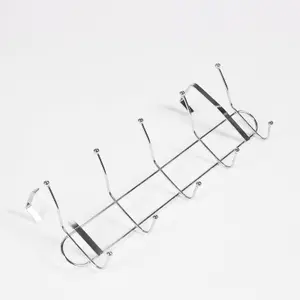 Over Door 10 Hook Hanging Storage Coat Jacket Towel Rack Closet Organiser Silver