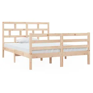 Berkfield Bed Frame Solid Wood 140x200 cm 4FT6 Double