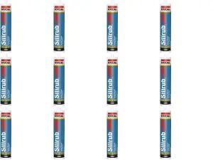 Soudal Silirub LMN Neutral Silicone Sealant, Anthracite Grey, 300ml RAL 7016 (130268) (Pack of 12)