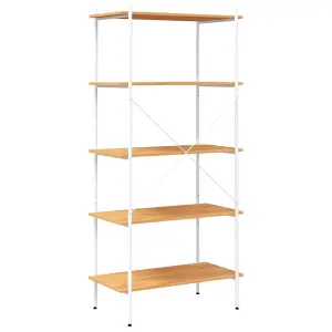 Berkfield 5-Tier Shelving Unit White and Oak 80x40x163 cm