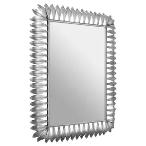 Interiors by Premier Merlin Silver Leaf Frame Wall Mirror