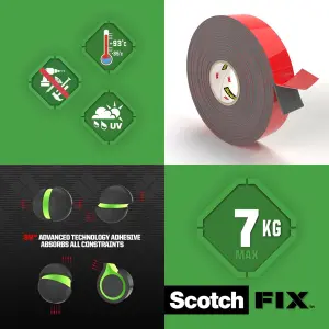 3M Scotch-Fix Exterior Red Mounting Tape (L)5m (W)19mm