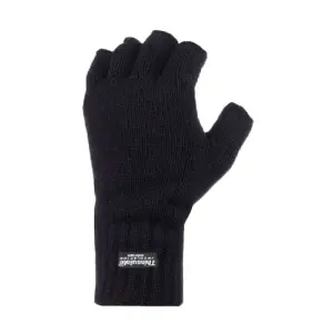 Thinsulate - Mens 3M Thermal Fingerless Gloves L/XL Black