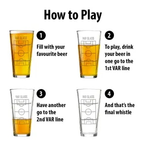 The VAR Beverage Pub Game Ale Cider Pint Glass