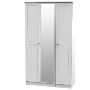 Ready assembled Contemporary Matt grey Tall Triple Wardrobe (H)1970mm (W)1110mm (D)530mm