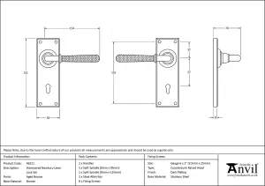 From The Anvil Aged Bronze Hammered Newbury Lever Lock Set