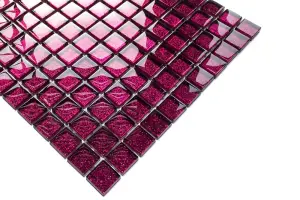 Glass mosaic on mesh for bathroom or kitchen 300mm x 300mm - Lilac Sand