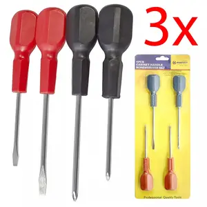 Set Of 3 4pc Cabinet Handle Ph1 Ph2 Screwdriver Set Phillips Stubby Slotted Tools