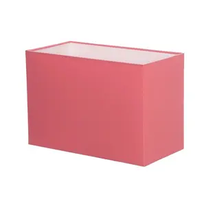 Cotton Rectangle Lamp Shade ( Screw On ) Blush Pink / 15cm H x 23cm W x 13cm D