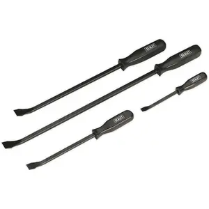 Premium 4 Piece Pry Bar Set - Durable Chrome Vanadium Steel with 200mm to 600mm Shafts