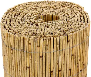 5m x 1.5m Bamboo Screening Roll Natural Fence Panel Peeled Reed Fencing Outdoor Garden