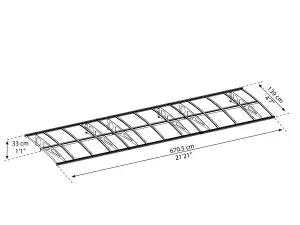 Palram - Canopia Bordeaux Door canopy, (H)330mm (W)6705mm (D)139mm