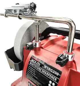 Lumberjack 200mm Professional Wet Stone Sharpener System Includes Leather Honing & 220 Grit Grinding Wheel