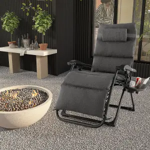 Costway Patio Metal Zero Gravity Chair Outdoor Folding Recliner with Removable Cushion