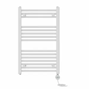 Right Radiators Prefilled Thermostatic Electric Heated Towel Rail Straight Ladder Warmer Rads - White 800x500 mm