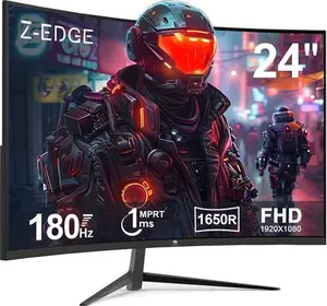 Z-Edge 24 Inch Curved Gaming Monitor 180Hz 1Ms MPRT, 16:9 Full HD 1080P LED Monitor, VA Panel, 300Cd/M² Brightness, Freesync, HDMI & Displayport -