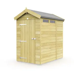 4 x 7 Feet Apex Security Shed - Single Door - Wood - L214 x W118 x H217 cm